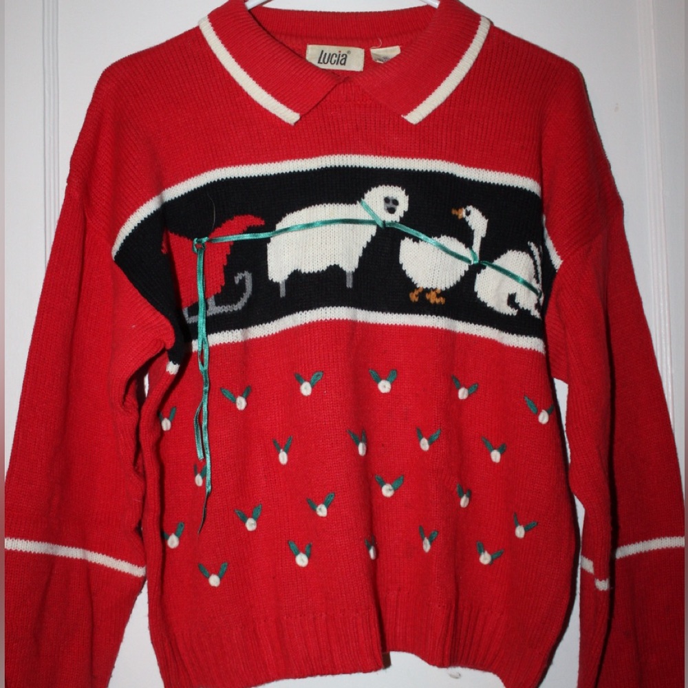 Vintage Lucia Sleigh Sweater Size XL